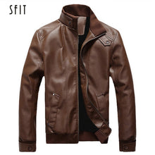 Load image into Gallery viewer, SFIT 2019 motorcycle Black leather jacket men men's leather jackets jaqueta de couro masculina clothes mens leather coats