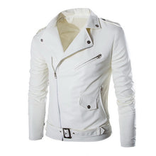 Load image into Gallery viewer, MoneRffi Plus Size Leather Jacket Men Autumn Fashion Long Sleeve Stand Collar Jacket Winter Zipper Patchwork Faux Leather Coats