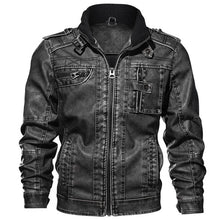 Load image into Gallery viewer, Mountainskin 7XL Men's PU Jacket Leather Coat Autumn Slim Fit Faux Leather Motorcycle Jackets Male Coats Brand Clothing SA591