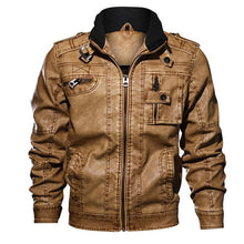 Load image into Gallery viewer, Mountainskin 7XL Men's PU Jacket Leather Coat Autumn Slim Fit Faux Leather Motorcycle Jackets Male Coats Brand Clothing SA591